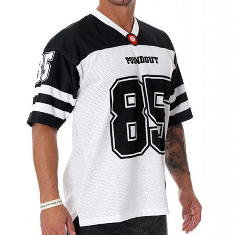 Cross-Border Summer Short-Sleeved Men's 3D Printed V-Neck Sports Basketball Uniform Sweatshirt Rugby Uniform Short-Sleeved