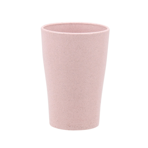 4 Pack Wheat Straw Round Cups for Couples, Household Toothbrush Cups, Plastic Mouthwash Cups, Promotional Gift