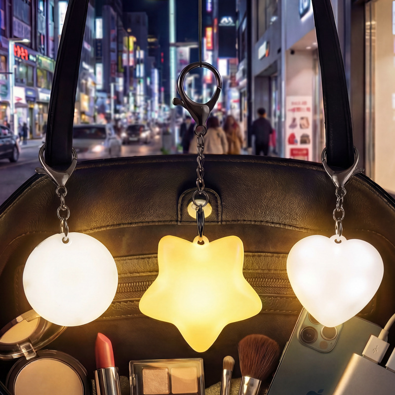 Bolsa ovalada lámpara de regalo de fábrica bolsos colgantes lindos llaveros recargables mochila en forma de corazón atmósfera luz de noche