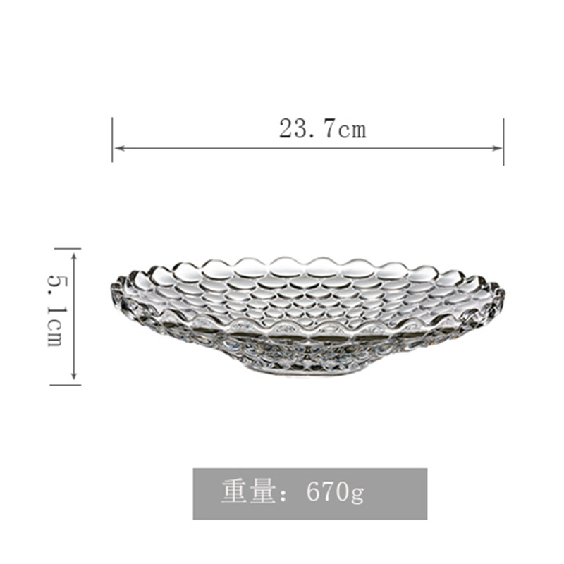 Bandeja de cristal grande de estilo nórdico para frutas y aperitivos, para uso doméstico en la sala de estar, bandeja para frutas, bandeja para dulces, bandeja creativa para frutas y verduras. image 7