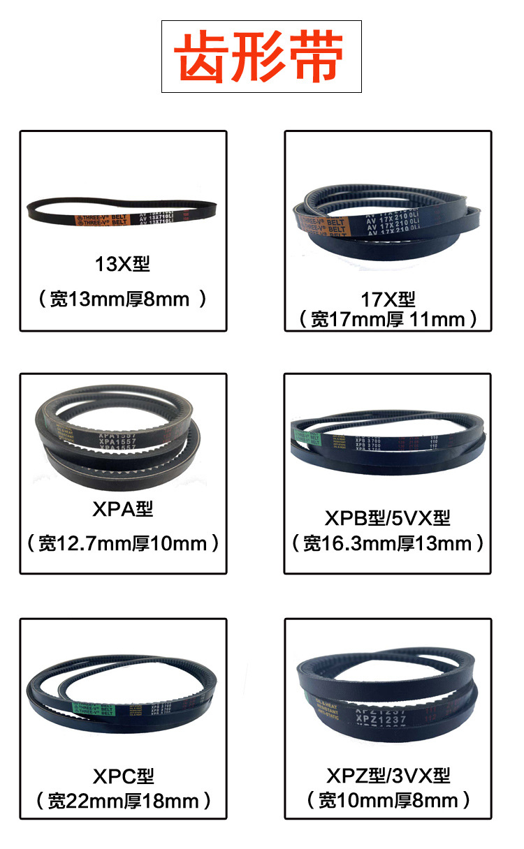 Three-Dimensional Toothed Av13X650-920Li Triangle Belt Car Air Conditioning Fan Transmission Belt Micro Tiller Belt