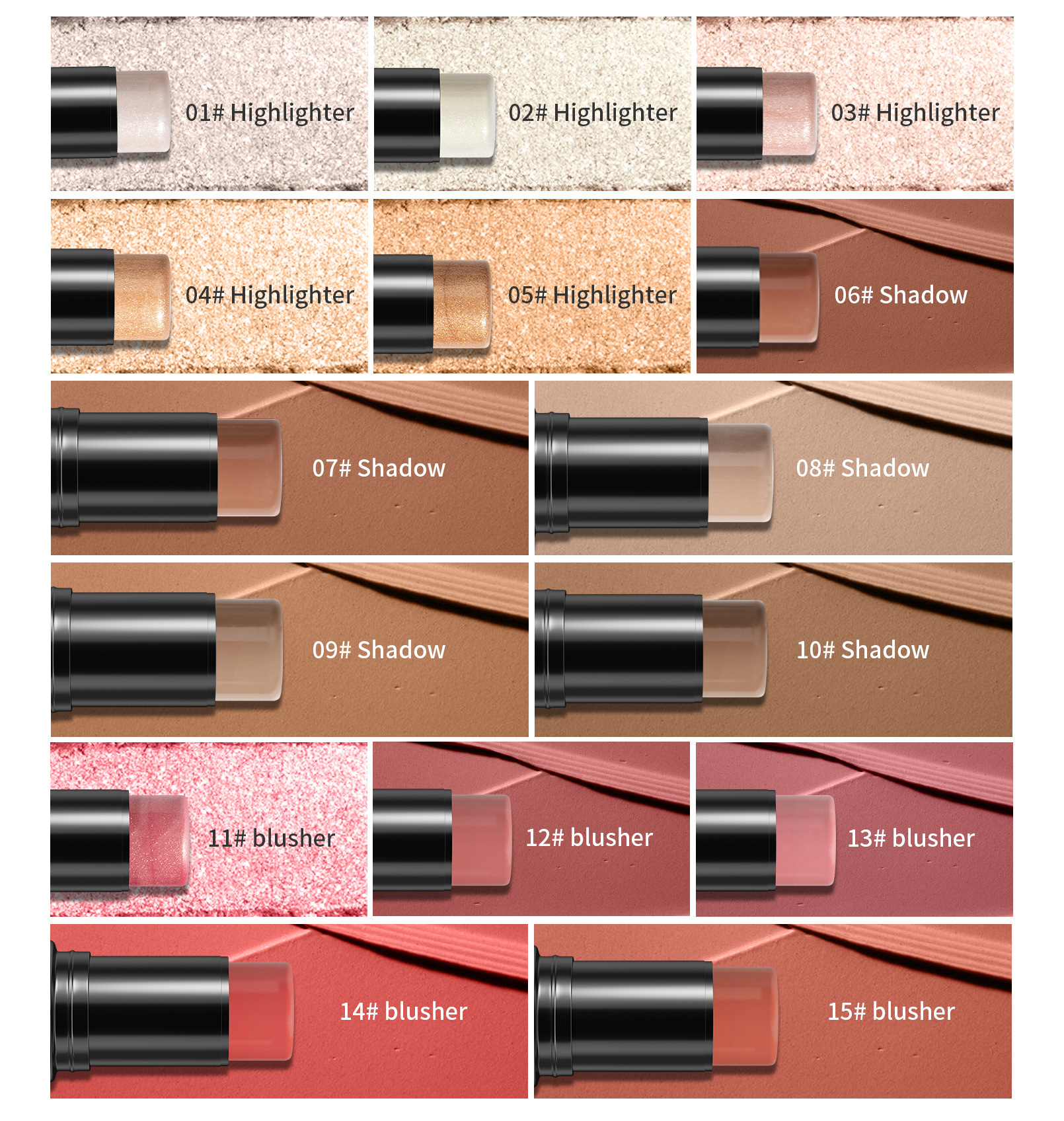 HelloKiss Highlight Brightening Contouring Stick Three-dimensional Face Base Multi-color Highlight Shadow Concealer Pen Makeup undefined