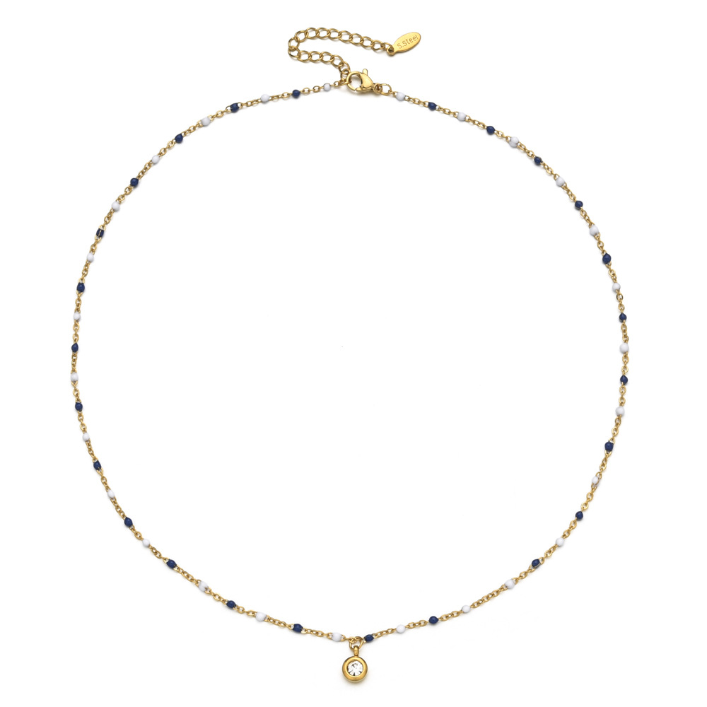 9g Weight 304 Stainless Steel, Seed Bead Pendant Material Rhinestones Inlay Material Pendant Necklace Classification 304 Stainless Steel Chain Material cable chain Chain Type 1 Piece Quantity Casual, Daily Occasion 304 Stainless Steel, Seed Bead Material Round Pattern All Seasons Season Women's Gender Enamel, Plating, Inlay Design Simple Style Style Wholesale Jewelry Simple Style Round 304 Stainless Steel Seed Bead Rhinestones Enamel Plating Inlay Pendant Necklace Cable Chain 20