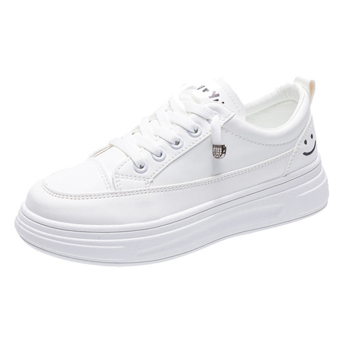 Women's White Shoes 2024 Spring and Autumn New Versatile Shoes Wholesale Thick Sole Student Casual Platform Shoes