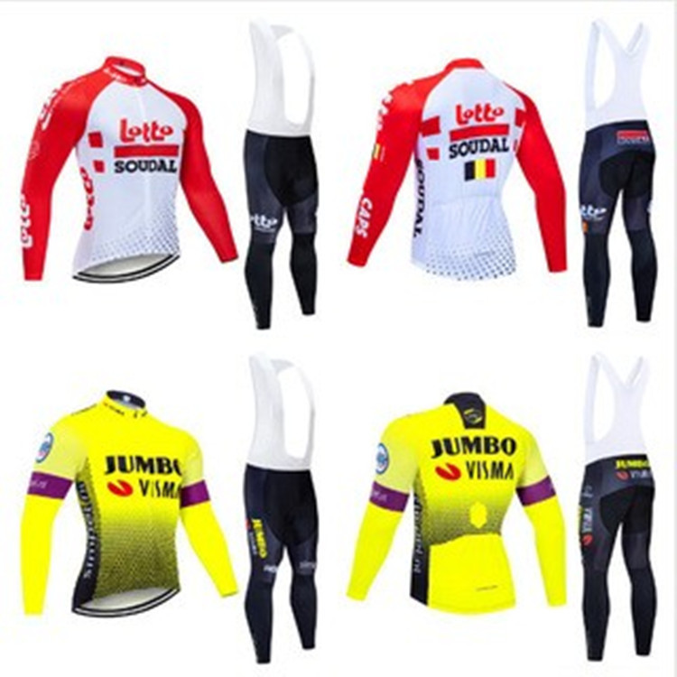 Spring and Autumn Long-Sleeved Cycling Jersey Suit Tops for Men and Women's Team Tour De France Road Cycling Cycling Sweat-Wicking Breathable Work Clothing