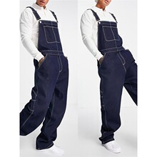 X 72090 Torn Denim Overalls Men ����ţ�б����� �羳ŷ��