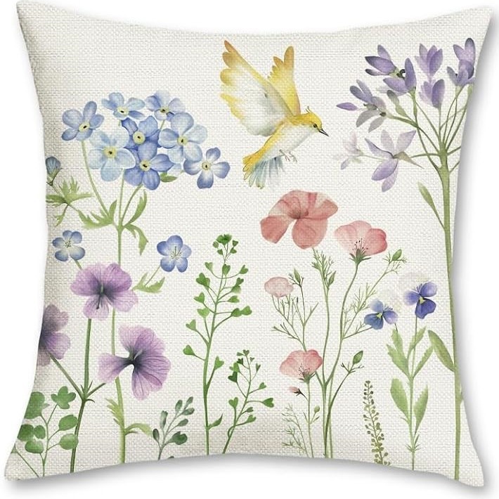 2023 transfronterizos flores de verano almohada de abrazo Amazon lino letras impresión cojín de dormitorio