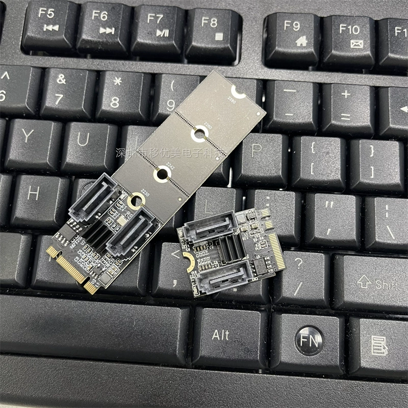 [Материнская плата для ПК M.2转2 порта SATA串口转接卡 A+E KEY转SATA3.0多口扩展板卡]