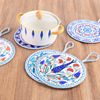 Round ceramics, kitchen, decorations, table mat, Chinese style, 16cm