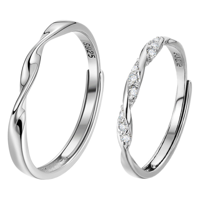 Mobius ring couple ring men and women niche design advanced Japanese and Korean style couple ring simple temperament open ring
