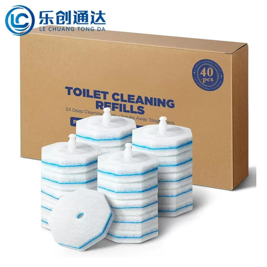 新品跨境一次性马桶刷替换头套装超级好用的厕所纤维海绵马桶刷子