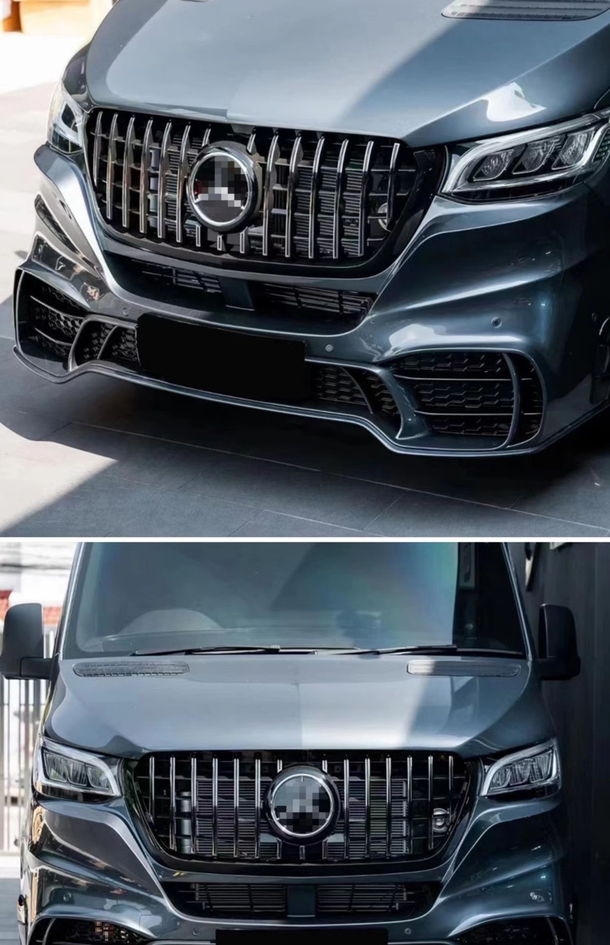 Suitable for 09+ Spitzen W906 models, offering a new 907-style front bumper, grille, and sporty exterior with a full body kit