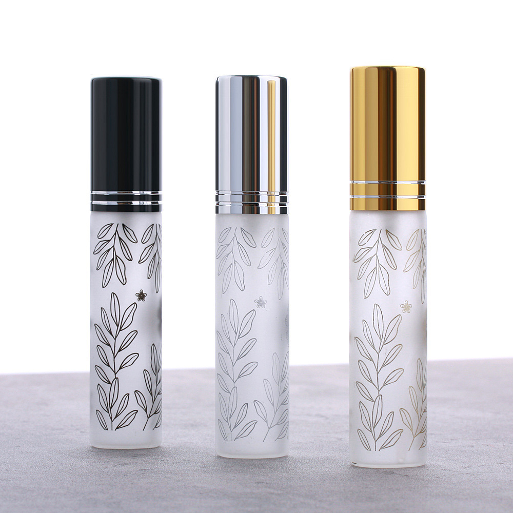 批发10ml 印叶子喷雾瓶 印刷玻璃香水瓶 分装瓶 便携小样瓶