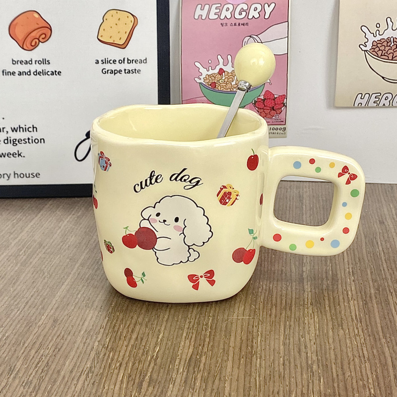 Taza de cerámica Taza de dibujos animados creativa Regalo de mano Regalo de cumpleaños lindo Taza para beber para niñas Taza de café para parejas