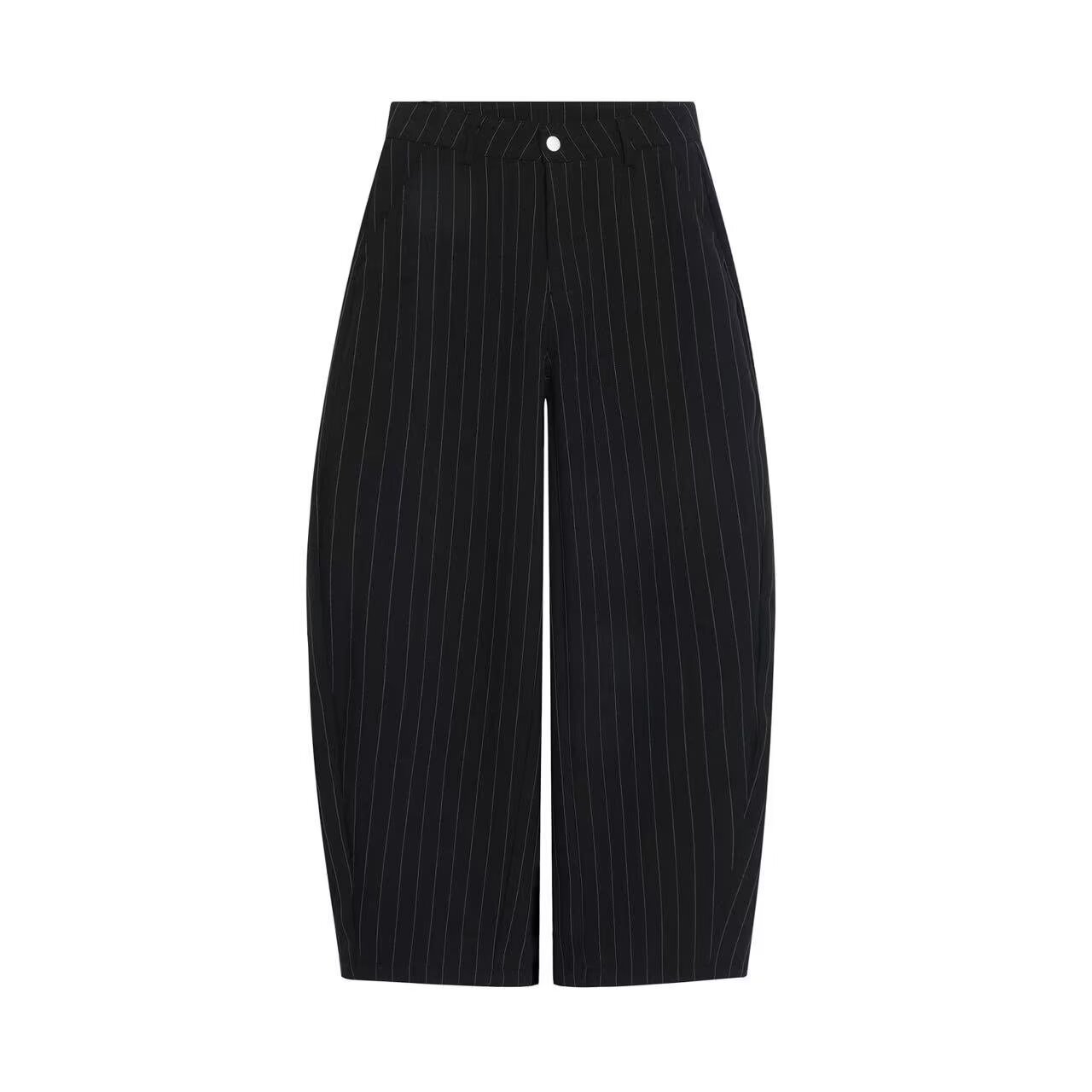 Striped Suit Pants for Men, Loose Drape Retro Long Pants, Hong Kong Style Straight Wide-Leg Floor-Length Casual Pants for Men