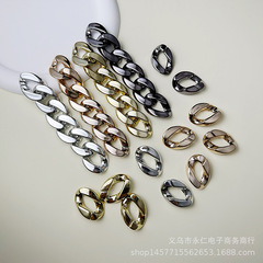 Absプラスチックチェーンバックルuvメッキチェーンバックルアクリルオープンリングdiyアクセサリー部品卸売り