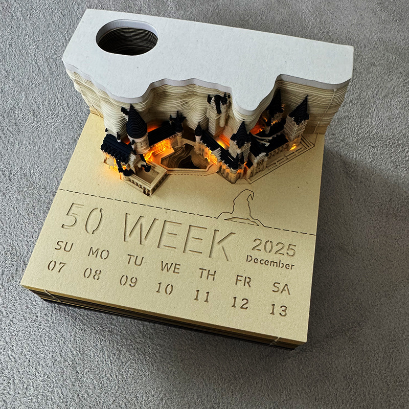 2026 ハリーポッター 3D 立体付箋 英語版 オーナメント ホグワーツ付箋 カレンダー 手切り ギフト|undefined