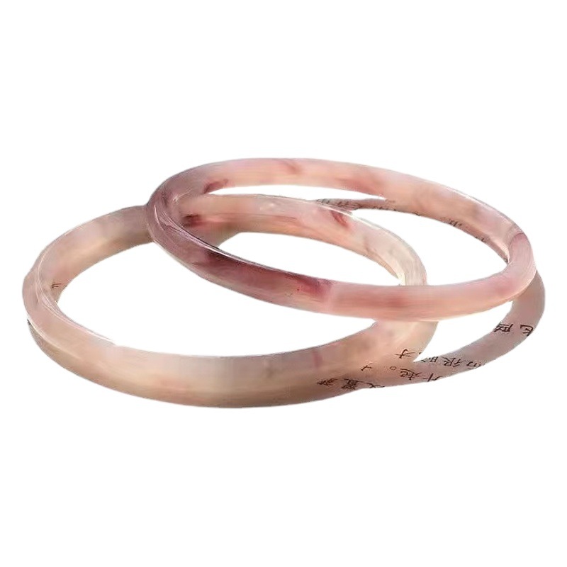 Pequeño Libro Rojo mismo estilo de cristal imitación Jade gruesa barra redonda pulsera Violeta jingle pulsera paso a paso regalo femenino