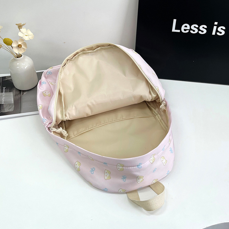 Dibujos animados lindo ins pequeña mochila fresca simple impresión casual estudiante mochila de viaje de gran capacidad