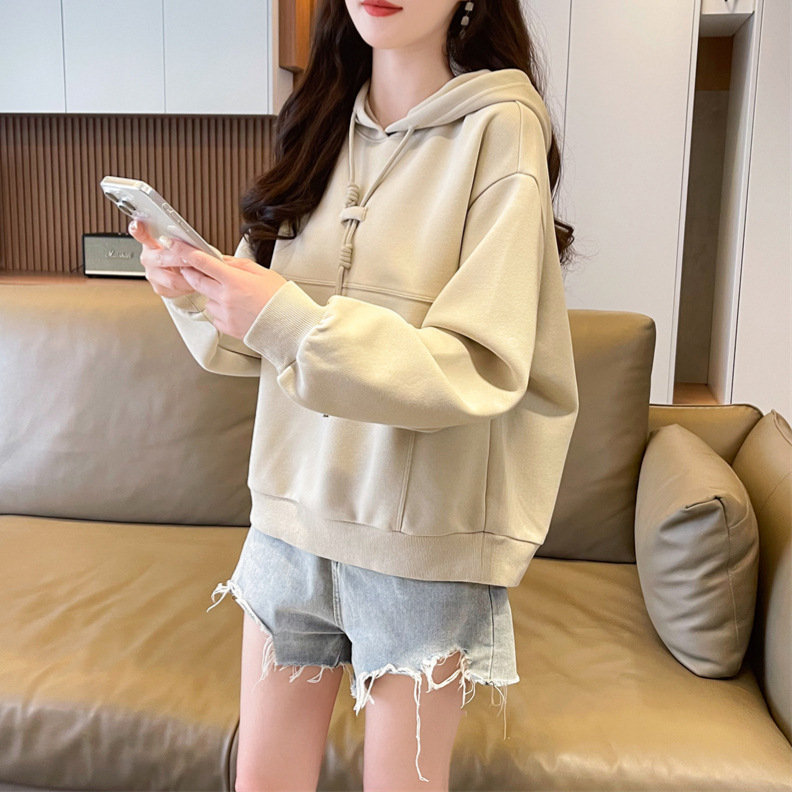 (2개) 느슨한 후드 스웨트 셔츠 여성 최고 봄 가을 겨울 2024 새로운 긴 소매 재킷 패션 웨스턴 스타일 올 매치 폭발 유행