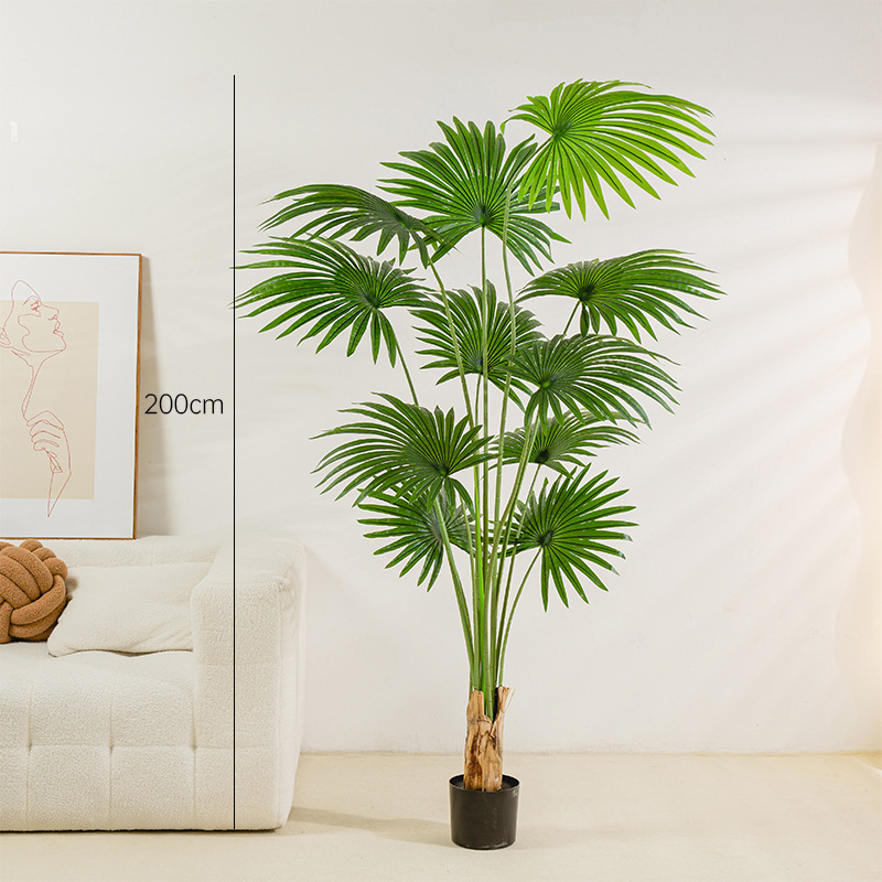 Plantas verdes artificiales, palmeras de California en maceta, plantas decorativas grandes para interiores, adornos de plantas, árbol artificial, palmera de hoja abanico, palmera dorada