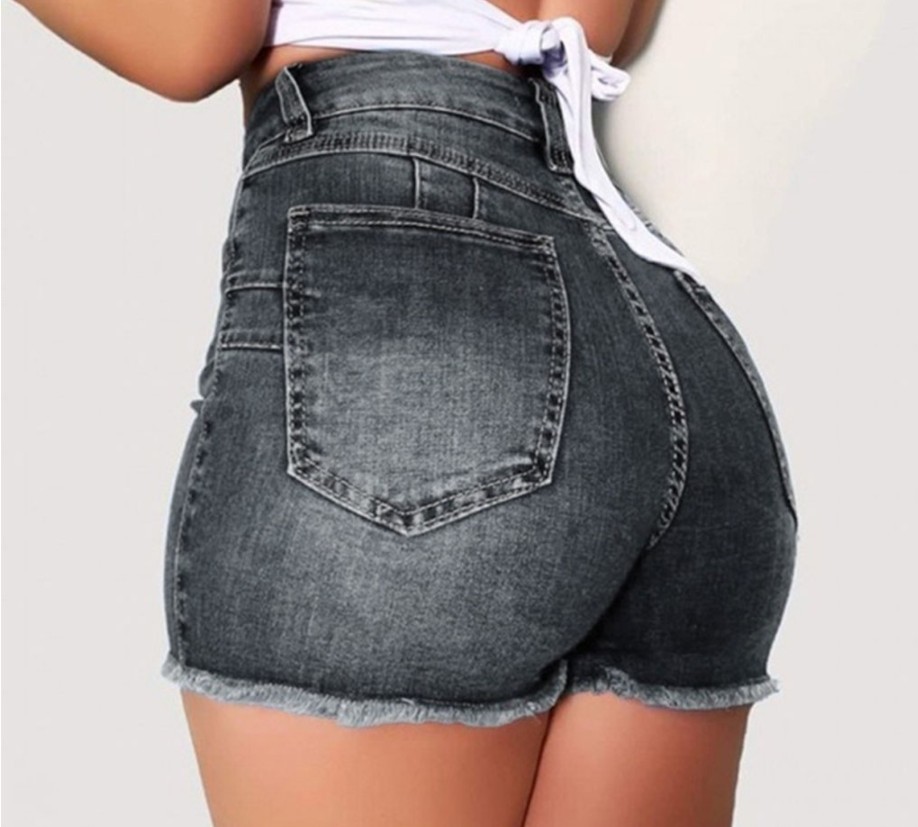 Femmes Du Quotidien Décontractée Vêtement De Rue Couleur Unie Shorts Lavé Jeans Shorts display picture 4