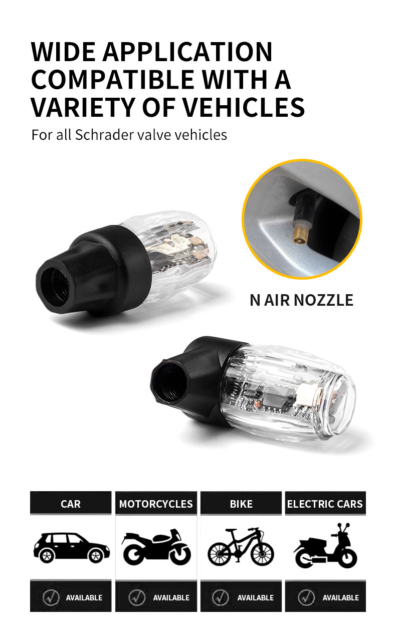 Motorrad Auto Wind Sensing Feuer Rad Wiederaufladbare Vibrierende Blinkende Dekorative Reifen Ventil Licht_voghion.com