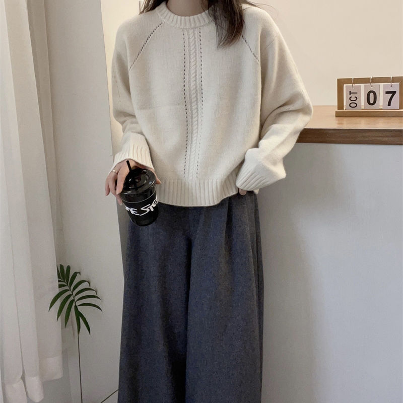 日系法式温柔风秋冬新款复古毛衣小个子麻花小众设计感针织衫上衣