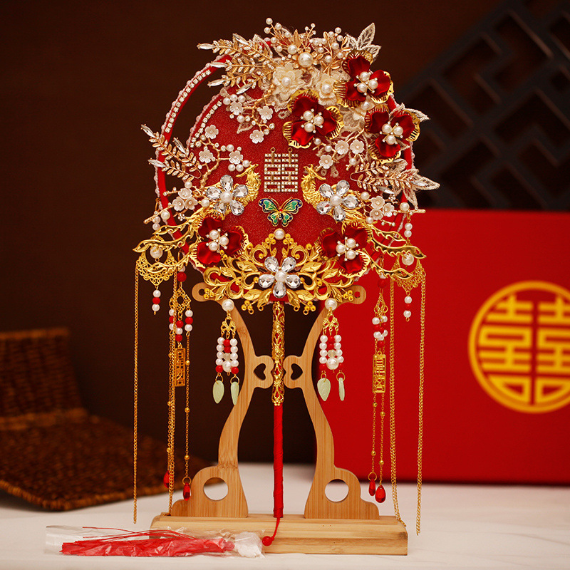 重工の豪華な喜扇純手作りの花嫁の材料に結婚プレゼントをプレゼントします。|undefined