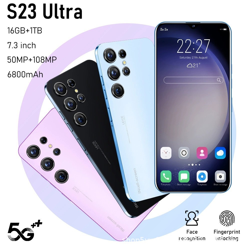 2025新品S23Ultra+爆款跨境手机4+64G现货库存7.3高清大屏批发