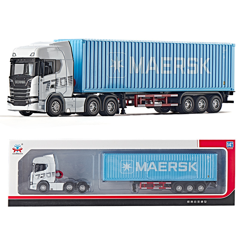 1: 50 Scan Container Coche de Ingeniería de Aleación Coche de Imitación de Cabina de Cama para Niños Juguetes Ornamentación Regalo para Niños