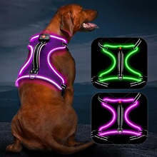 B 18642 LED Pet Dog Light Up Harness ���⹷�ر��� �羳����