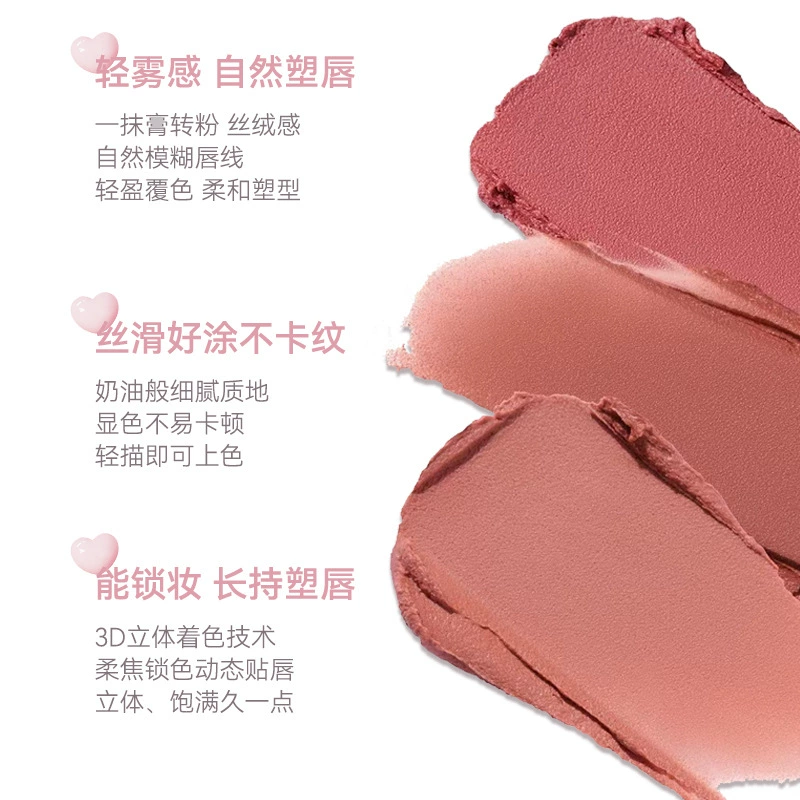 Three dimensional double-sided sculpting lip pencil, contouring, plump lips effect
