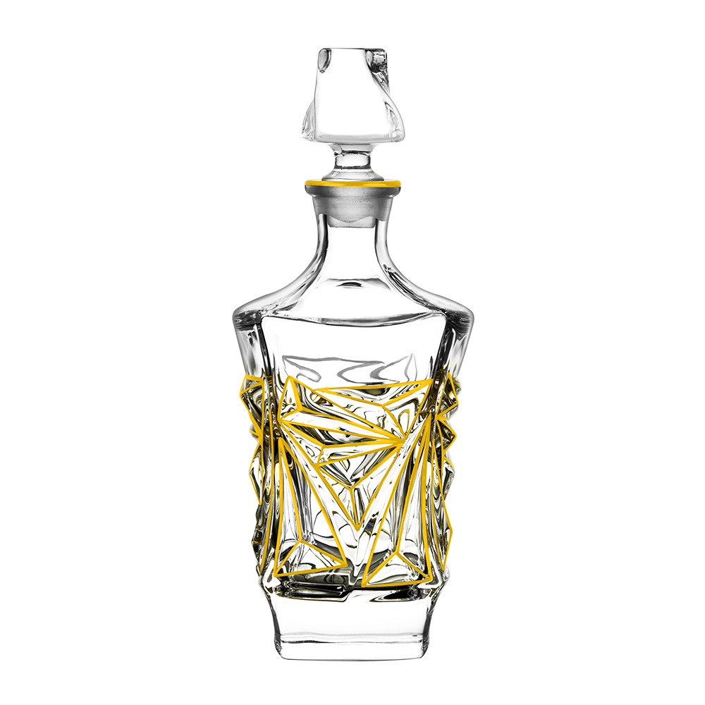 新款850ml大容量威士忌酒瓶 跨境高白料XO洋酒儲酒瓶酒樽帶玻璃塞