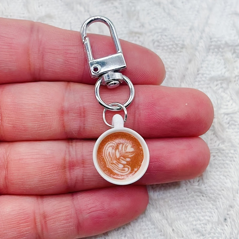 コーヒーカップキーホルダーセット樹脂シミュレーションモデルロブスターバックル誕生日プレゼントとクリスマスのお祝い|undefined
