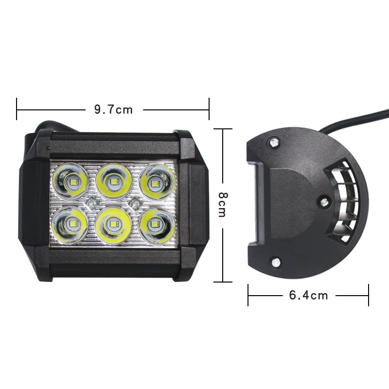 Luz de trabajo LED de automóvil 4 pulgadas 4 filas 18W faro de automóvil LED lámpara de barra auxiliar