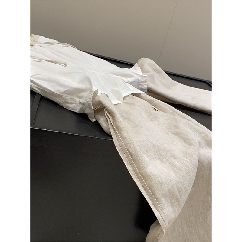 老钱风仿亚麻套装女春夏季新款松弛感长袖衬衫阔腿裤棉麻两件套装|undefined