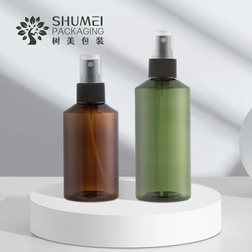 50ml 100 150 200ml spray bottle slanted shoulder dark green PET brown coffee bottle toner fine mist bottle
