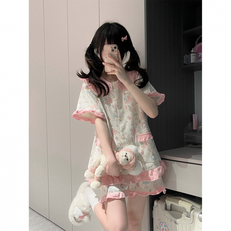 귀여운 토끼-더블 쇼트 슈트 [핫셀링 스타일]