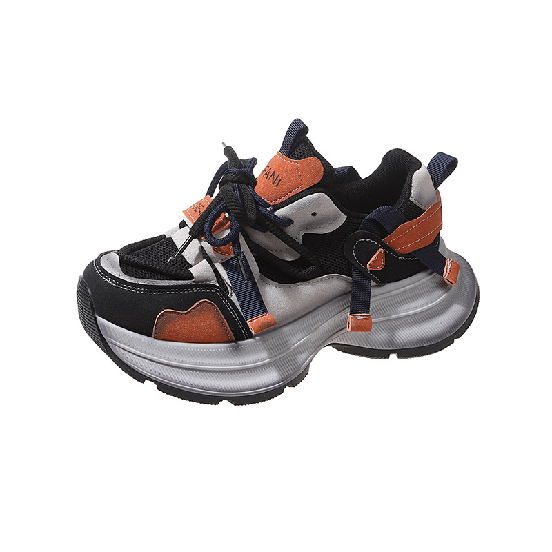 Internet-Promi-Papa mit dicker Sohle für Frauen 2024 Herbst neuer Trend Farbblockierung vielseitige Höhenerhöhung lässig_voghion.com