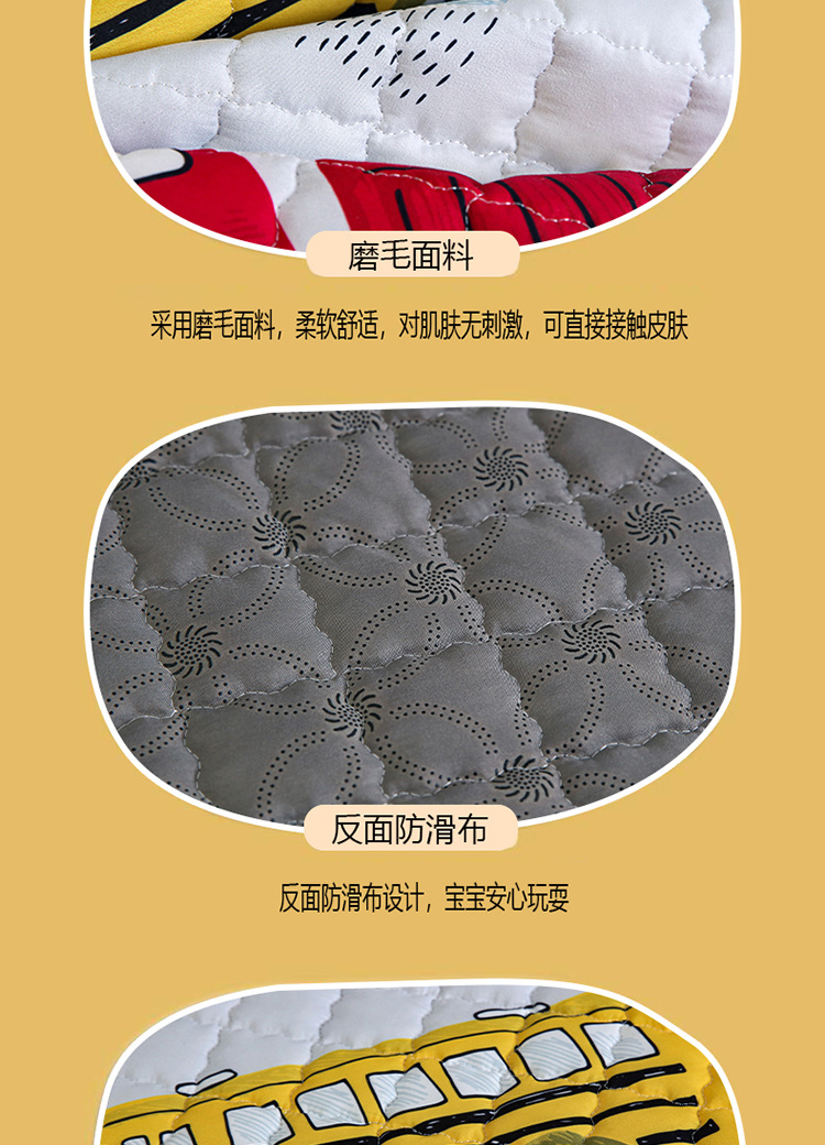 Customized Cross-Border Ins Round Floor Mat Foldableable Kidsren's Toy Storage Bag Bedroom Study Baby Crawling Carpet