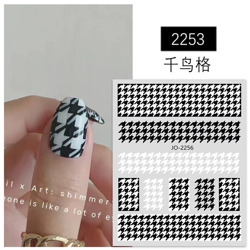 Especial transfronterizo para nuevo diamante Pegatinas de uñas a cuadros Estilo ins Pegatinas de uñas de diamante simple Adhesivo de cinturón impermeable