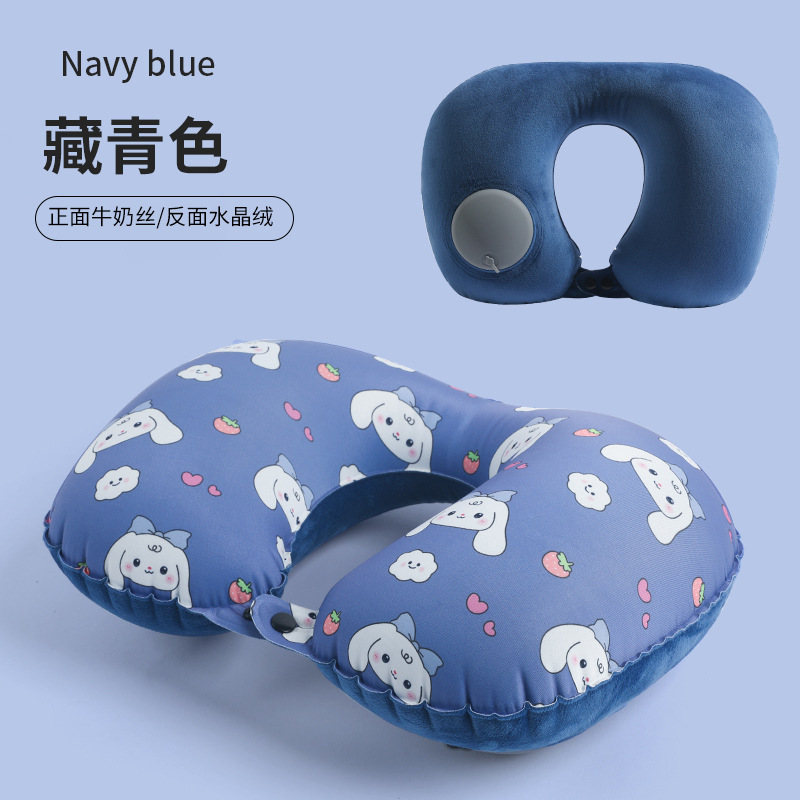インフレータブルU字型枕、圧力式インフレータブル枕、アウトドア旅行用U字型ネックピロー、旅行用三宝、収納可能、メーカー卸売