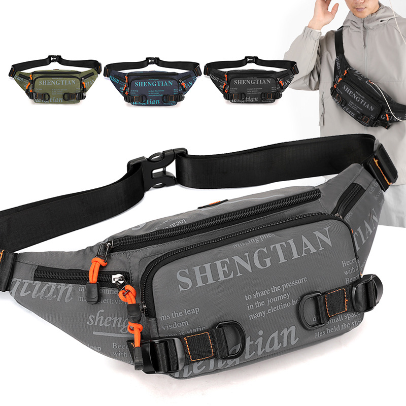 Bolso de pecho de moda para hombres y mujeres Bolso de mensajero de hombro de ocio callejero multifuncional al aire libre Riñonera deportiva de todo fósforo de nailon