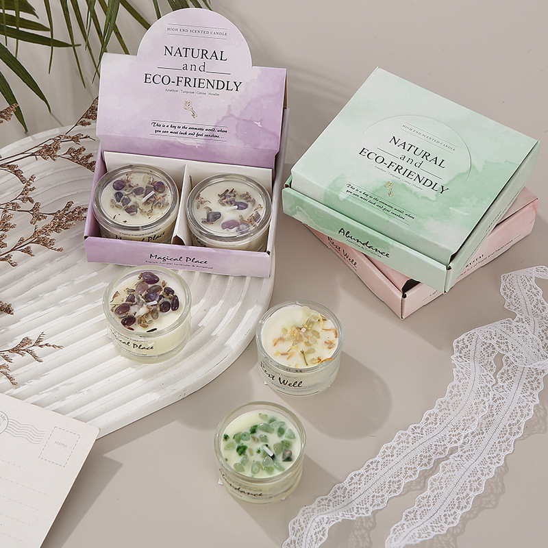 Duftkerze Im Glas Mit Kristallen Und Ätherischen Ölen Geschenk_voghion.com