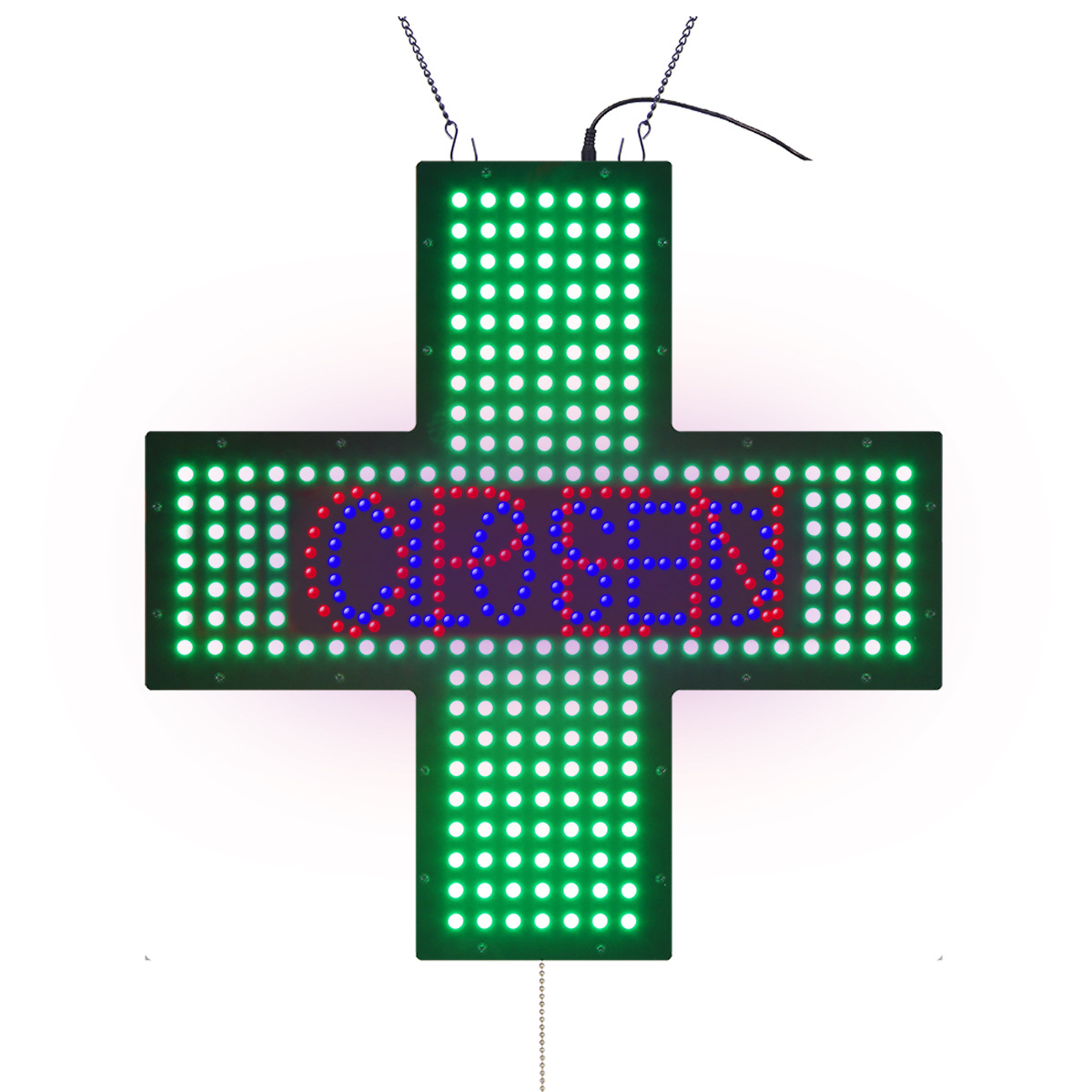 LED十字架广告牌十字灯室内悬挂open closed 可切换招牌 48x48cm