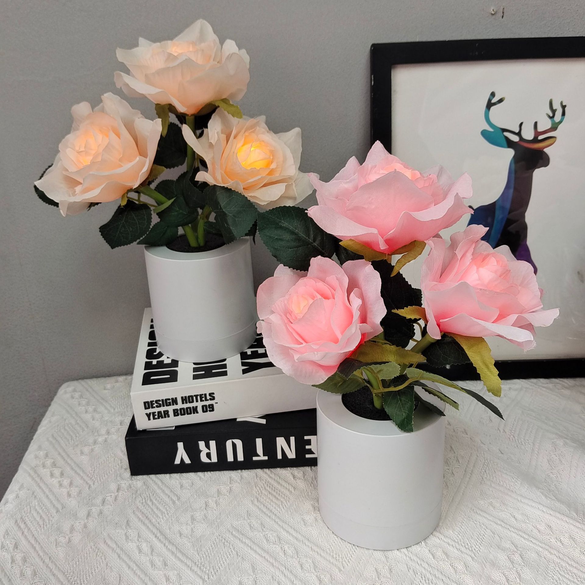 LED Champagne Rose Flower Lamp 8