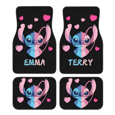Wear-Resistant Mats, Dropshipping, Avtomobil döşəmə paspasları - cartoon-car-floor-mats-11-3344cm-crystal-velvet-two-piece-set