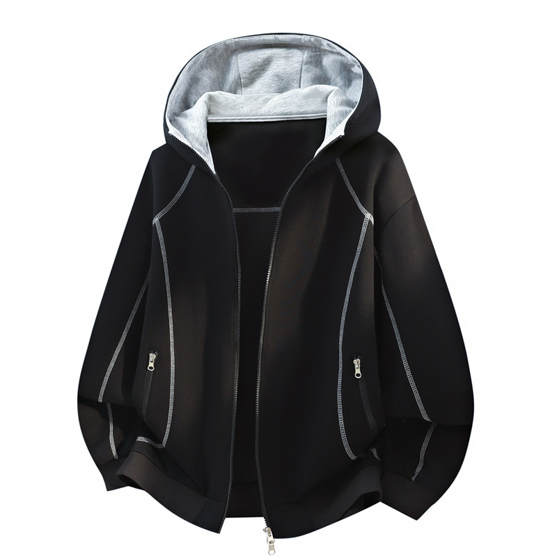 【M-9XL】American-style color-blocked cardigan hooded sweatshirt for men, loose casual sports jacket, heavy-duty zip-up hoodie 【M-9XL】American-style color-blocked cardigan hooded sweatshirt for men, loose casual sports jacket, heavy-duty zip-up hoodie