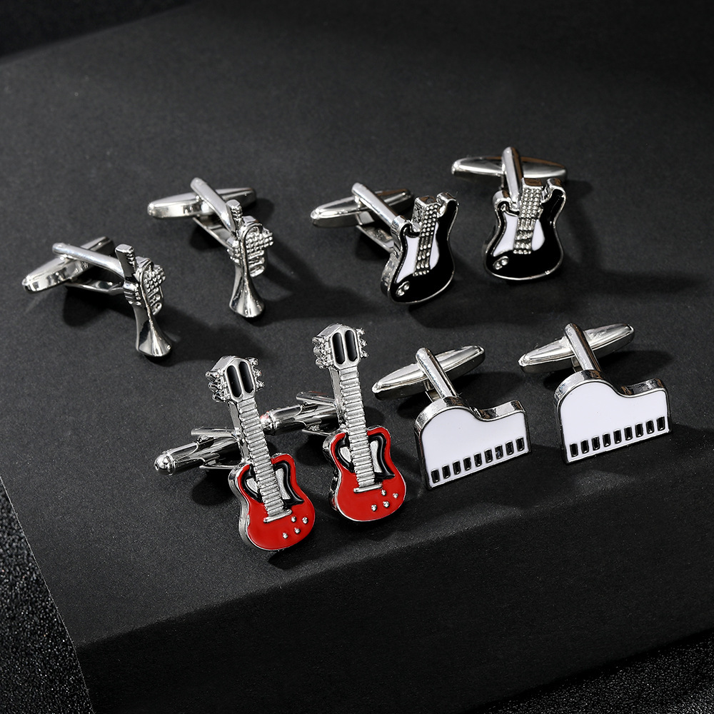 music series cufflinks musical instrument note cufflinks men's French shirt cuff nails source_voghion.com